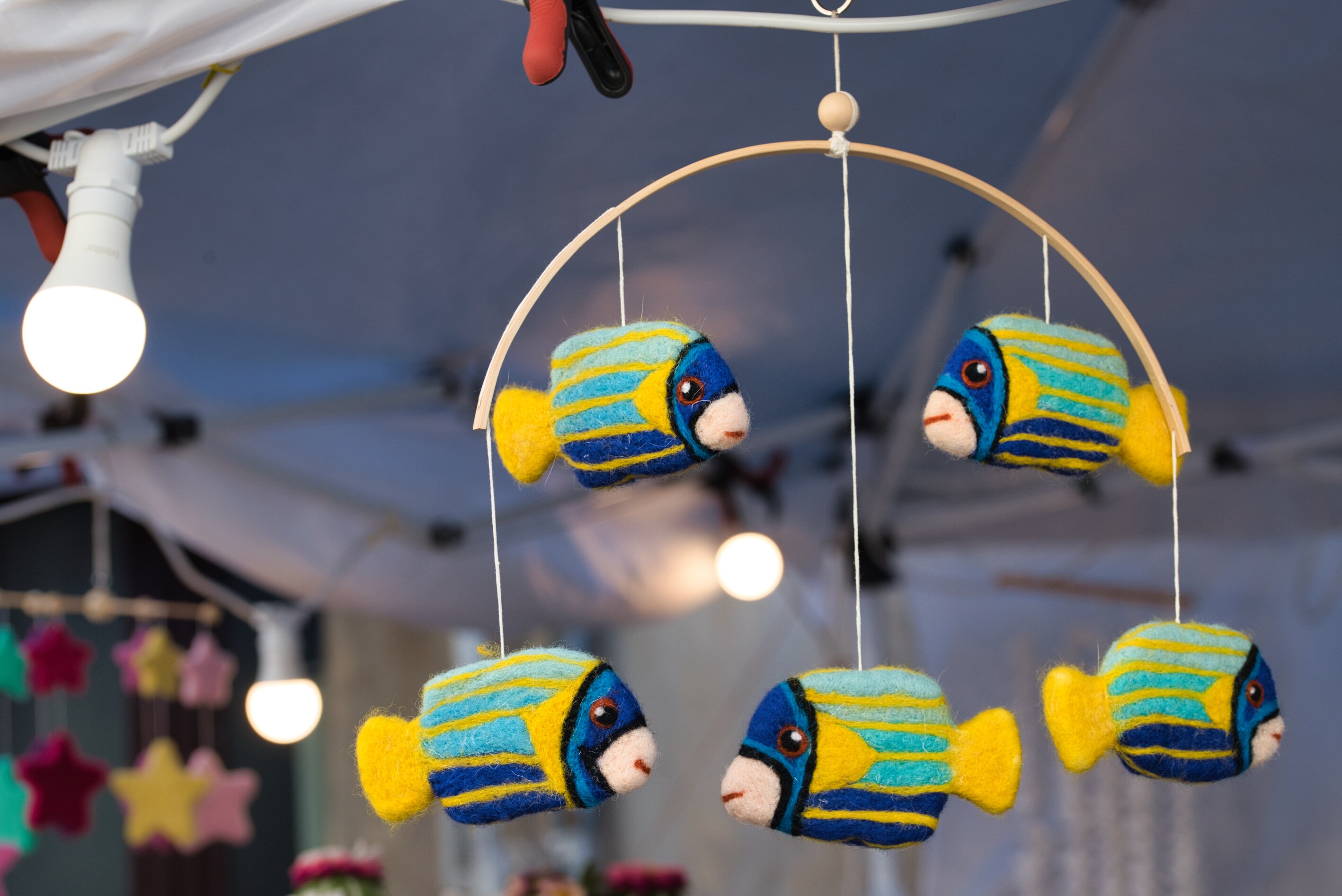 Scultura di lana infeltrita di Fiorella Carnevali: Pesce di lana